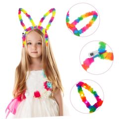 Nessiworld  Fiber Optik LED&#39;li Gökkuşağı Tavşan Kulak 17x23 cm