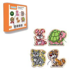 Nessiworld KAL-1019-1020 Chiva, Ahşap İp Geçirme- Safari Hayvanlar
