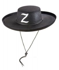 Nessiworld  Z Logolu Yetişkin Boy Bağcıklı Zorro Şapkası