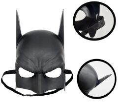 NessiWorld Siyah Renk Çocuk Boy Arkadan Lastikli Batman Maskesi A Kalite  20x14 cm