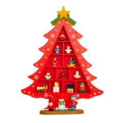 Nessiworld Yılbaşı Ahşap Dekor Çam Ağacı Kırmızı 29 cm