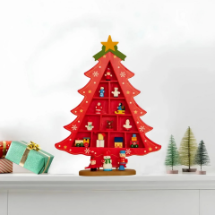 Nessiworld Yılbaşı Ahşap Dekor Çam Ağacı Kırmızı 29 cm