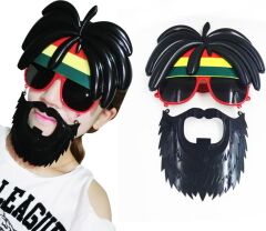 Nessiworld   Rasta Peruklu Rasta Sakallı Bob Marley Bıyıklı Parti Gözlüğü 27x18 cm