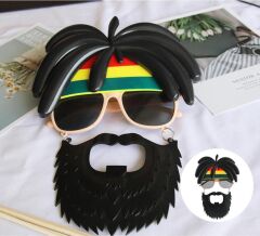 Nessiworld   Rasta Peruklu Rasta Sakallı Bob Marley Bıyıklı Parti Gözlüğü 27x18 cm