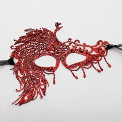 Nessiworld  Kırmızı Dantel Masquerade Maskesi 4 No