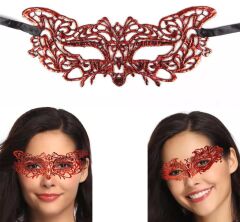 Nessiworld  Kırmızı Dantel Masquerade Maskesi 9 No