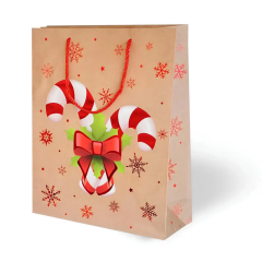 Nessiworld Yılbaşı Varak Baskılı Lüks Karton Çanta Kraft 26x32 cm