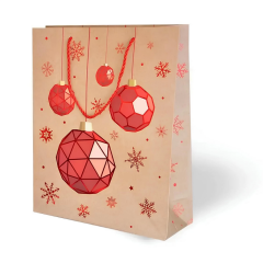 Nessiworld Yılbaşı Varak Baskılı Lüks Karton Çanta Kraft 26x32 cm