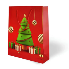 Nessiworld Lüks Karton Çanta Varak Baskılı Yılbaşı Temalı 26x32 cm
