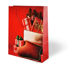 Nessiworld Lüks Karton Çanta Varak Baskılı Yılbaşı Temalı 26x32 cm