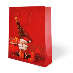 Nessiworld Lüks Karton Çanta Varak Baskılı Yılbaşı Temalı 26x32 cm