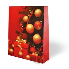 Nessiworld Lüks Karton Çanta Varak Baskılı Yılbaşı Temalı 26x32 cm
