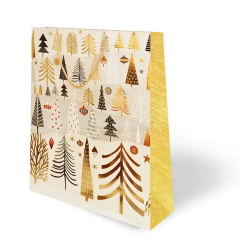 Nessiworld Yılbaşı Varak Baskılı Lüks Karton Çanta Snow 31x40 cm