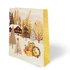 Nessiworld Yılbaşı Varak Baskılı Lüks Karton Çanta Snow 31x40 cm