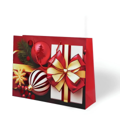 Nessiworld Lüks Karton Çanta Varak Baskılı Yılbaşı Temalı 32x26 cm