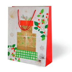 Nessiworld Yılbaşı Varak Baskılı Lüks Karton Çanta Gift 26x32 cm