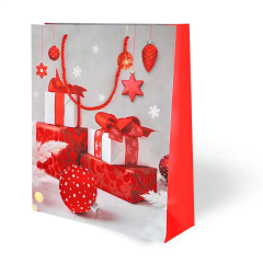 Nessiworld Yılbaşı Varak Baskılı Lüks Karton Çanta Noel 26x32 cm