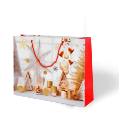 Nessiworld Lüks Pearl Karton Çanta Varak Baskılı Yılbaşı Temalı 32x26 cm