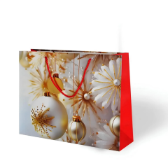 Nessiworld Lüks Pearl Karton Çanta Varak Baskılı Yılbaşı Temalı 32x26 cm