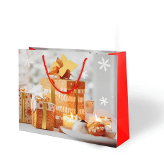 Nessiworld Lüks Pearl Karton Çanta Varak Baskılı Yılbaşı Temalı 32x26 cm