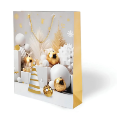 Nessiworld Lüks Karton Çanta Varak Baskılı Yılbaşı Temalı 31x40 cm