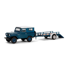 Nessiworld  Greenlight 1/64 Hitch & Tow Series 31 - 1961 Nissan Patrol Hard Top with Utility Trailer